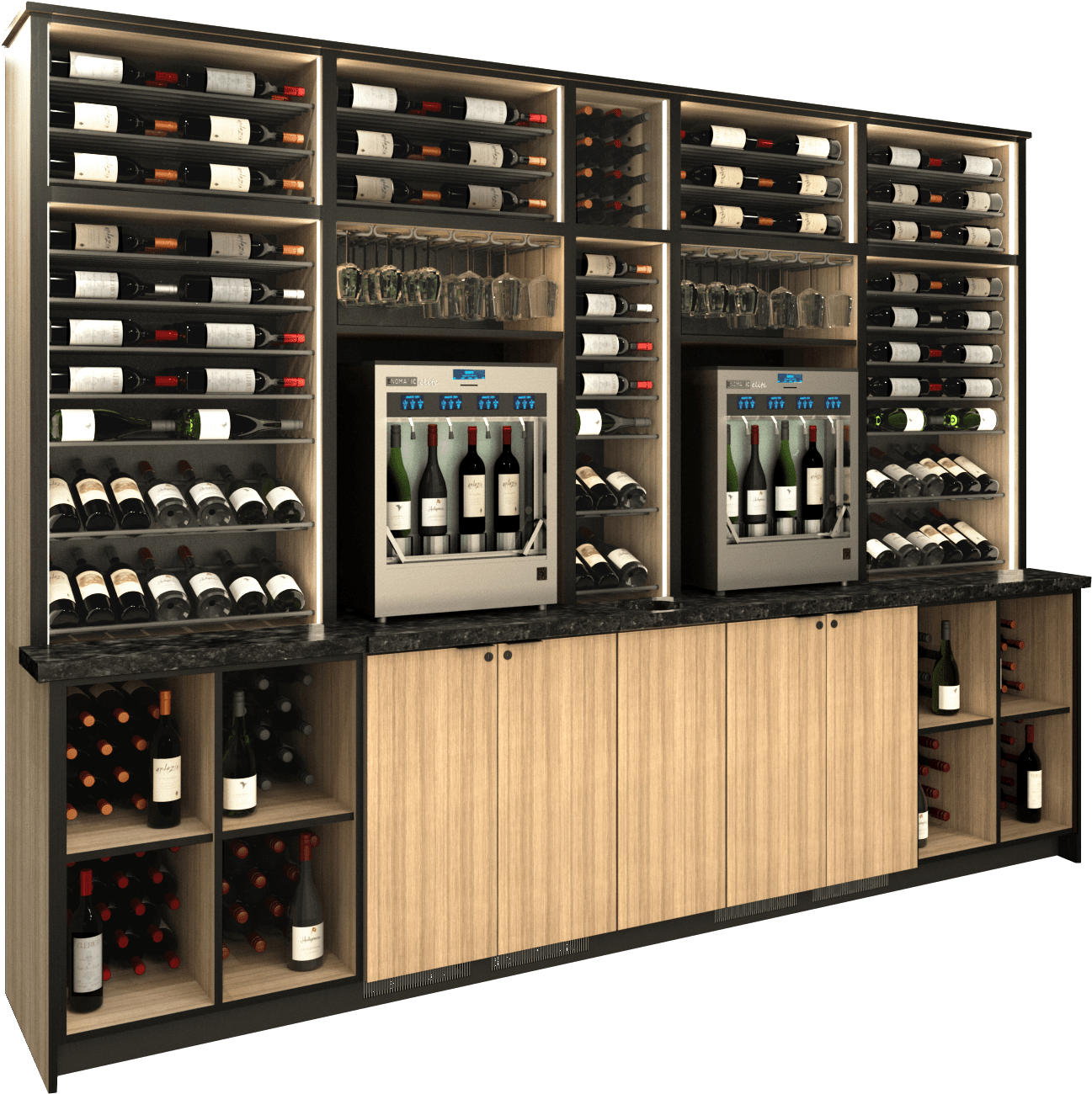 Custom cabinets for Enomatic Elite 8