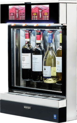 Unica 4-Bottle wine dispenser by Enomatic, side view