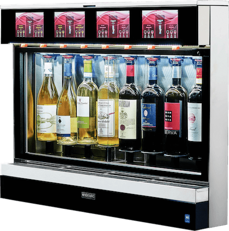 Unica 8-Bottle wine dispenser by Enomatic, side view