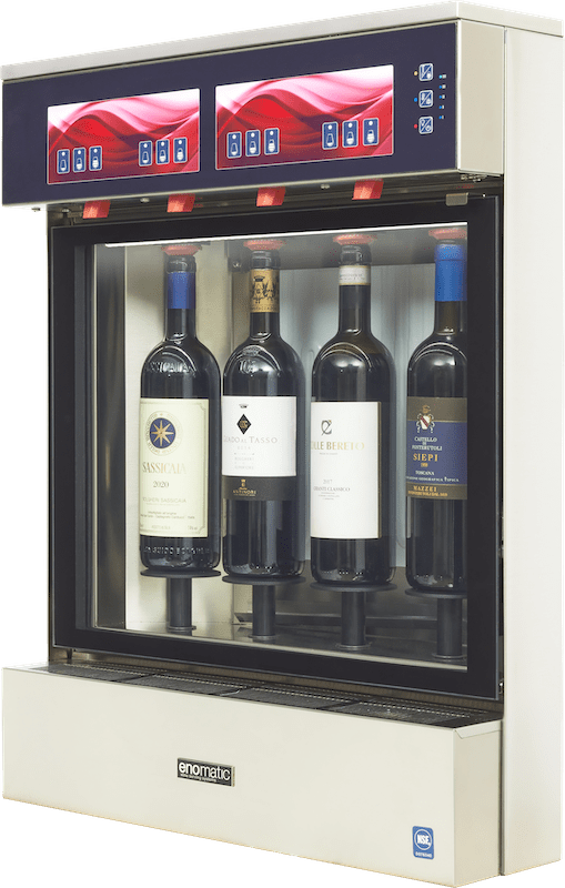 Unica Start Enomatic 4-Bottle wine dispenser, side view