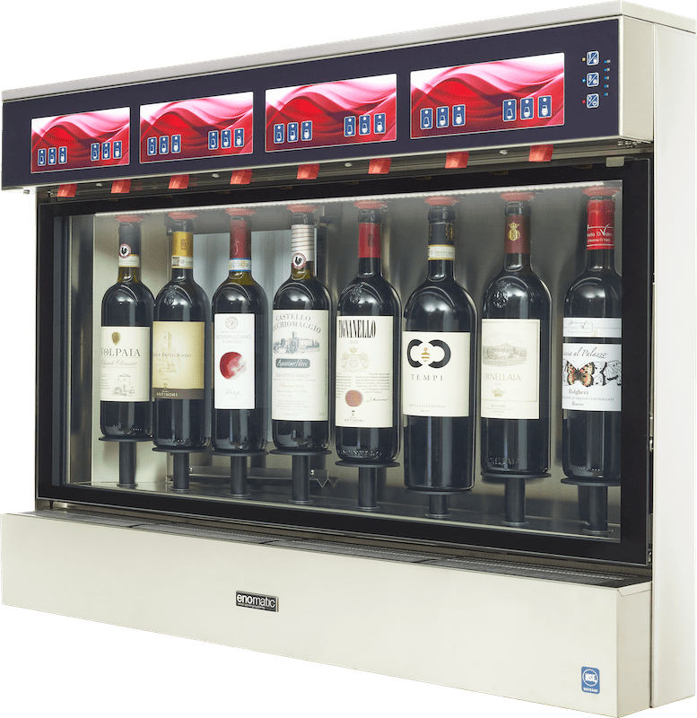 Unica Start 8-Bottle Enomatic wine dispenser, side view