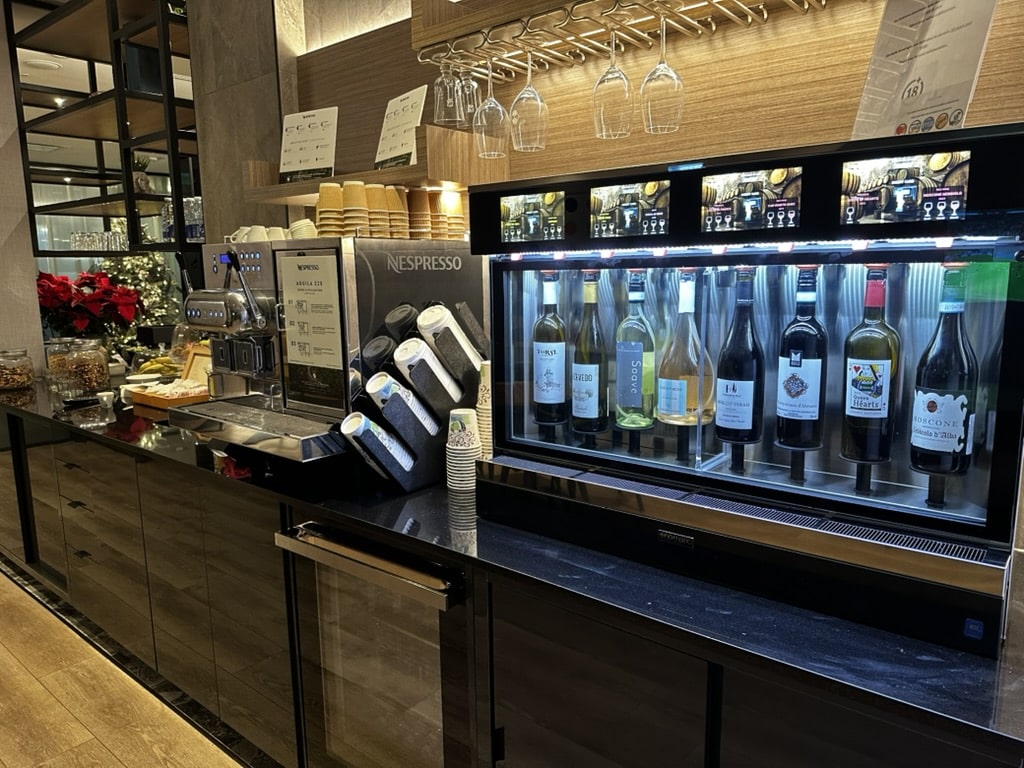 Sheraton Laval Enomatic wine dispenser in Executive Lounge